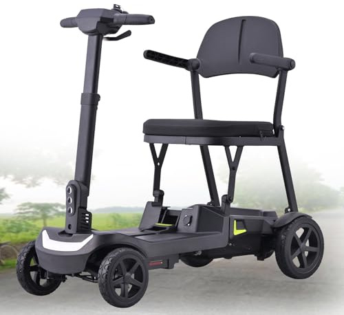 Modell Tragbarer Mobilitätsroller,4-Rad-Reisemobilitätsroller,Zusammenklappbarer Mobilitätsroller,Herausnehmbare Batterie,Für Ältere Menschen Mit Behinderung black