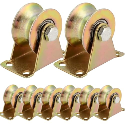 GERUI 8 pcs Umlenkrollen für Seile,U-Nut Seil Rollen für Wäscheleine Seilrolle Riemenscheibensystem Industriemaschinen Umgekehrte Rolltüren Umlenkrolle (U-Nut Seil Rollen)
