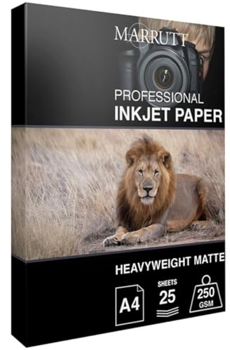 Marrutt 250gsm Heavyweight Matte Inkjet Photo Paper - A4 25 Sheets
