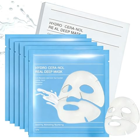 6x Maschera al Collagene Viso Mask, Maschere Collagene per il Viso, Idratazione Collagen Face Mask, Nutre la Pelle, Aderisce Perfettamente, Lasciandola Idratata e Confortevole