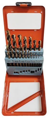 Set de forets hélicoïdaux M35 19 pièces, 1-10 mm HSS Co DIN 338 – Forets pour métal et inox, adapté à l'acier inoxydable, acier, fonte, aluminium – Coffret métallique