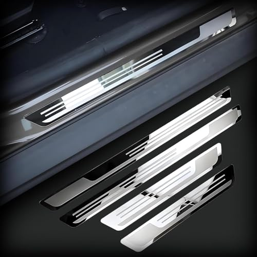 4 Piezas Protector de Umbral de Puerta de Coche para VW Golf 8.5 MK8.5 Variant GTI GTE GTD Alltrack R 2024 2025 2026, Embellecedor de Pedal de Entrada, Protector de Estribo de Puerta Accesorios