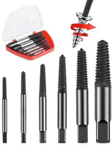 Diyife Extractor de Tornillos 6 Pcs, M4-M25, para Tornillos Dañados 3/8 in