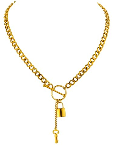 Lock Necklace For Women And Men, 925 Sterling Silver Heart Pendant Twist Chain Choker Necklace, Padlock Women, Men