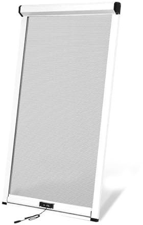 Mosquitera Enrollable Vertical a Medida, Mosquitera Enrollable Ventana sin Tornillos, Retorno Suave Automático, Estructura de Aluminio, Fácil Instalación