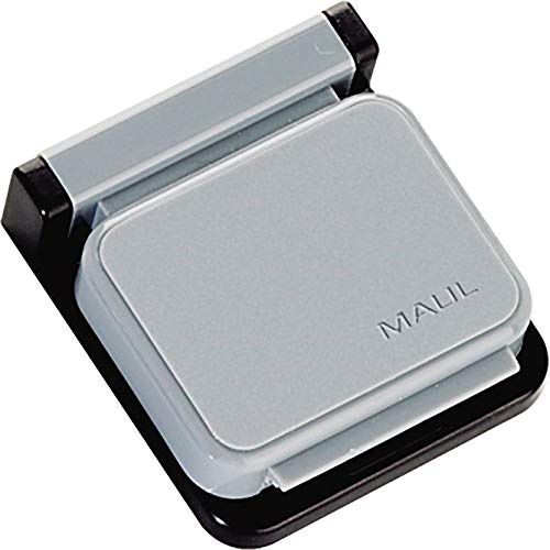 MAUL Magnetclip Grau 10 Stück selbstklebend für Notizen | zuverlässiger Halt für einzelne Blätter, schnelle Wandmontage ohne Bohren, dezentes Grau fürs Büro, 10 Stück griffbereit