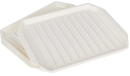 KitchenCraft Microwave Bacon Crisper, Plastic, Pack of 2, White, 12 x 9 cm