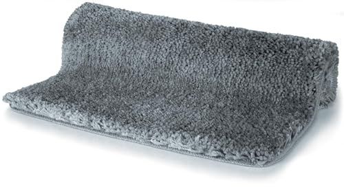 Spirella Highland Mikrofaser-Badematte – rutschfest, schnelltrocknend und waschbar – 100% weiches und strapazierfähiges Polyester – Granitgrau – 70 x 120 cm