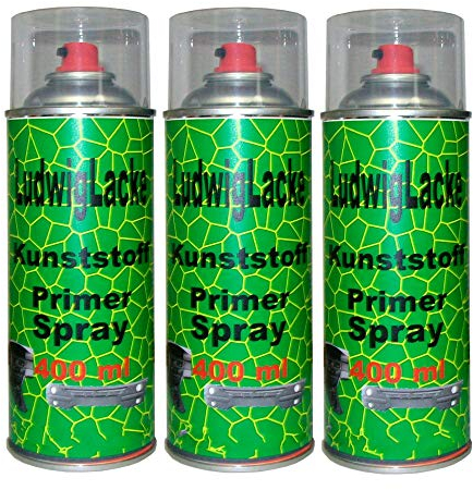 LudwigLacke 3 x 400 ml Kunststoffprimer Spray Haftvermittler für Kunstoffe am Auto