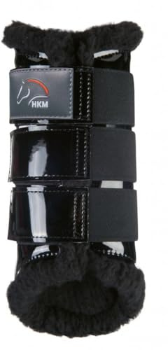 HKM 547992 HKM Gamaschen -Comfort Lack-, L, schwarz/schwarz
