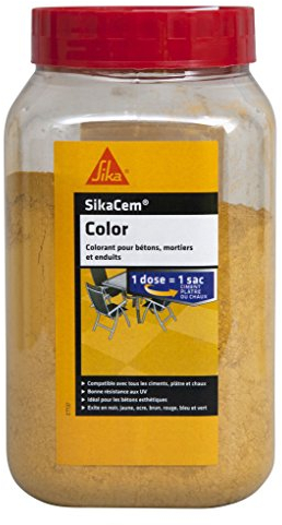 SIKA - Colorant en poudre pour ciment/chaux/plâtre - SikaCem Color Jaune - Couleur uniforme - Résistant aux UV - Ne modifie pas le temps de prise des mortiers - Dosage facile - 400g