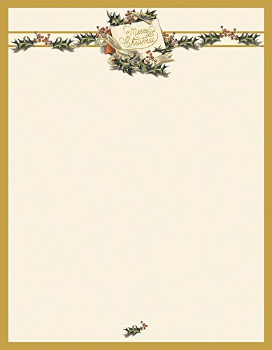 Great Papers! Vintage Christmas Holly Letterhead, 80 count, 11 x 8.5 (2011872)
