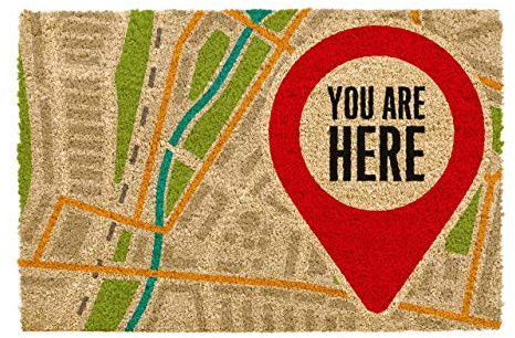 CKB LTD YOU ARE HERE Novelty DOORMAT Unique Doormats Front/Back Door Mats Made with a non-slip PVC backing - Natural coir - Indoor & Outdoor