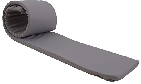 Hans-Textil-Shop Bierbankauflage Polyester | Sitzauflage, Auflage, Schaumstoffkern, Pflegeleicht, Robust, Wiederverwendbar, Wechselbarer Bezug mit Reißverschluss, Made in Europe (Grau, 220x25 cm)