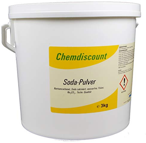 Chemdiscount 3kg Soda Pulver (Waschsoda Natriumcarbonat Na2CO3 Soda leicht), techn. Qualität