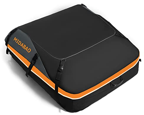 MIDABAO Thickened 20 Cubic Waterproof Duty Car Roof Top Carrier-Car Cargo Roof Bag Car Roof Top Carrier - Easy to Install Soft Rooftop Luggage Carriers with Wide Straps 20 Cubic Feet, ROB01