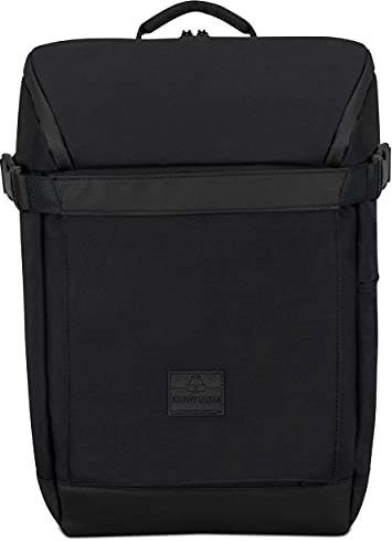 Johnny Urban Rucksack Damen & Herren Schwarz - Luca - Moderner Laptop Backpack für Uni Schule Arbeit - Flexible Front - Nachhaltig - Wasserabweisend
