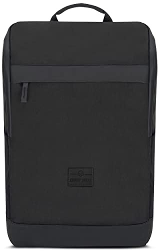 Johnny Urban Mochila Hombre y Mujer Negro - JASPER - Bolso de Día Hecho de Botellas PET Recicladas - Mochila para Portátil de 16 Pulgadas para Trabajo y Ocio - Impermeable