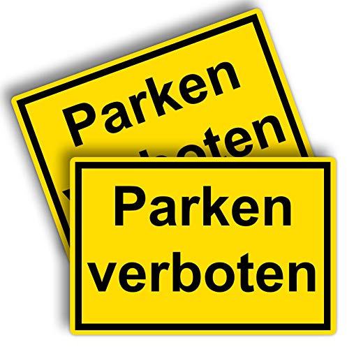 STROBO 2 Stück Parken verboten Hinweisschild | Stabile 3mm Hartschaumplatte als 30x20cm Schild mit UV-Schutz für den Außenbereich