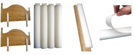 Generic Noise reduction and Wall protection, 4 Slim adhesive impact cushion pads, to attach to the back of the headboard, for more pads search for Bed Buffers