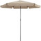 Kingsleeve® Sonnenschirm UV Schutz 80+ Schutzhülle 330cm Balkon Kurbel Strandschirm Groß Wasserabweisend Aluminium Windöffnung Gartenschirm Rund Taupe