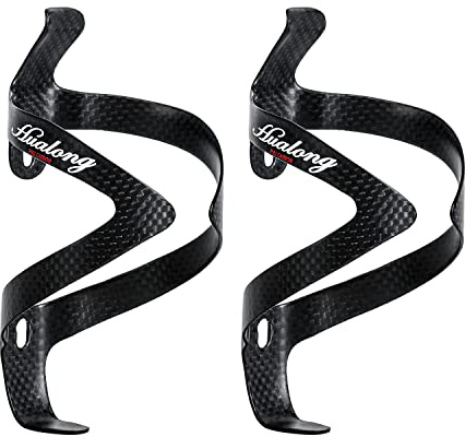 2 Stück RongXuan 3K Vollcarbon Fahrrad Flaschenhalter Ultraleichte und Starke Trinkflaschenhalter Getränkehalter für Rennrad MTB Radfahren Schwarz