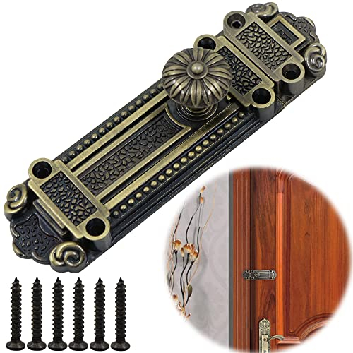 Antiguo Latch Hasp Bisagras Plegables - 1 Piezas Retro Pestillo de Estilo con 7 tornillos para cajas madera Caja vintage Gabinete antiguo y otros cajones madera, joyero, muebles, armario decorativo