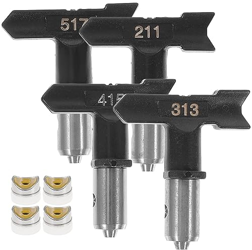 Angoily 4stücke Teiliges Sprühdüsen Für Airless-sprühgeräte Aus Edelstahl Und Kunststoff Für Gleichmäßiges Sprühen Geeignet Für Heimwerkerarbeiten Malerarbeiten Und Industrielle Feinlackie