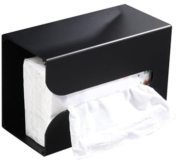 LCCEERD Handtuchspender, gefalteter Papierspender für die Wand, Lochung für die Wand, für Badezimmer, Toilette, Küche (schwarz)