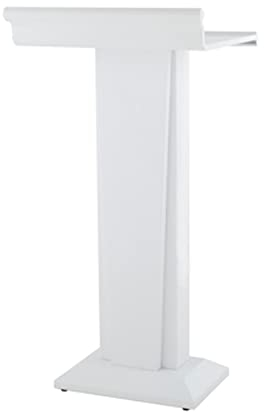 PeNbO Rednerpult, Podiumsständer, Rednerpulte, Edelstahl, Rednerpultständer, Kirche, Vortragsständer, tragbares Boden-Sound-Rednerpult, Sprechpult/weiß/56,5 x 52,5 x 103 cm