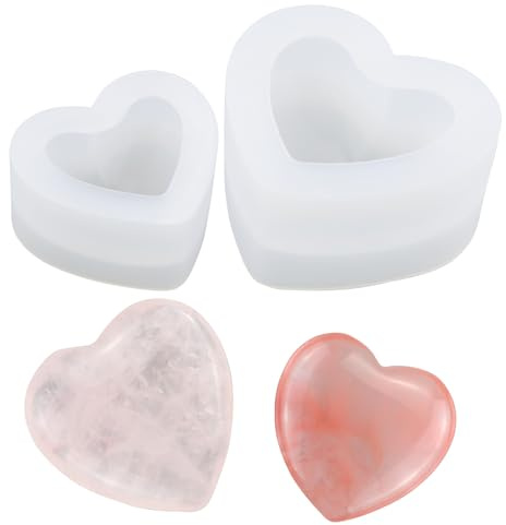 2 StüCk 3D Liebe Herzform Silikonform,Silikonform Herz,Silikon Formen,HerzföRmige Silikonform,Kuchen Form, Herz AnhäNger Formen,FüR DIY Handgemachte Seifen, Herz AnhäNger