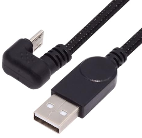 chenyang USB auf Micro USB Kabel, USB 2.0 Stecker auf Micro USB 5 poliger Stecker 180 Grad U-förmig abgewinkeltes Lade Datenübertragungs Verlängerungskabel 1.5M