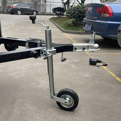 QICBYING Anhänger Stützrad Automatik - Anhänger Stützrad Halterung, Anschraubbarer, Drehbarer Hebebock, 150 Kg Schweres Stützrad, Mit 20cm Rad, 25cm Vertikalhub, Für Yachten, Boote, Anhänger
