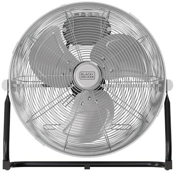 Black+Decker - Ventilatore da Pavimento 60W | 3 Velocità | Diametro 35cm | 3 Pale in Metallo | Inclinazione Regolabile | Base Antiscivolo | Maniglia per il Trasporto | Griglia Rimovibile | Avvolgicavo