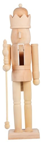 Zerodeko Burattino Schiaccianoci Decorare Figurina Fai Da Te Non Verniciata Decorazione Natalizia Creativa Per Casa Ufficio e Scuole