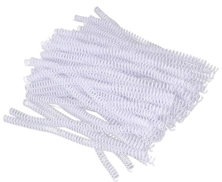 100 Stück 9,5 Mm Spiralbindungsspulen, 360° Drehbar mit 75 Blatt Kapazität, Kompatibel mit Letter-Format, für Technische Dokumente, Geschäftsprojekte, Bürodokumente (WHITE)