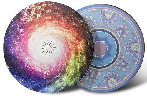 14-inch Stream Drum, Sound Healing Wave Drum, Starry Colour Pattern + Flower Pattern, for Yoga Meditation, Pleasant Sound Release Pressure