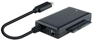 Watio Wave Adaptador - USB 3.0 a sata para Discos Duros de 2.5'' y 3.5'', con conexión USB-c, Material plástico, Negro, fácil de Usar y Transportar.*