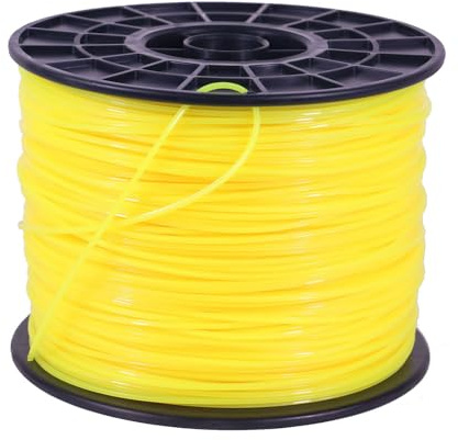 ERIOUCON Weed Eater String .095 Ersatz Echo Trimmerfaden 2,3 kg Cross Commercial Cutting String für Gras & Unkraut (0,095, Kreuz, Gelb)