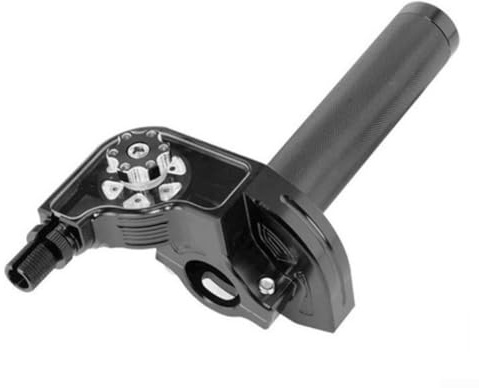 Empuñadura CNC para acelerador de motocicleta, diseñada para un control y comodidad óptimos, adecuada para la mayoría de motocicletas con ajuste de 22 mm (negro)