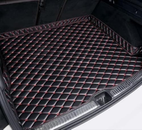 RESKIU Car Boot Mats for Peugeot 207 CC 2009-2024 Rear Trunk Cargo Tray Liners, Boot Liner Protector Pad Anti-Slip Cargo Tray Carpets,BlackRed/D