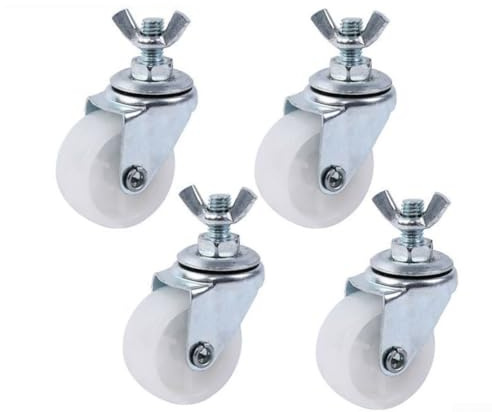 URPIZY Juego de 4 ruedas para radiador, ruedas de repuesto para radiadores de aceite eléctrico, ruedas omnidireccionales de plástico y poliuretano de 1,5 pulgadas con rosca de tornillo de 8 mm (blanco