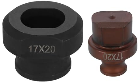 QUARKZMAN Punzone Idraulico Per Foro 17x20mm A Fessura Acciaio 40Cr Kit Per Punzonatrice Elettrica MHP-20 JP-20, Bordeaux E Nero