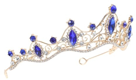 Tiara Barroca de Boda Gemas de Imitación, Ligera | Aleación de Zinc y Rhinestone, Decoración Portátil, para Banquete y Novia, Estilo Único y Encantador