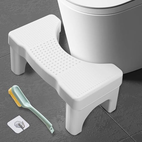 YUTUY toalettpall för vuxna, toalettstol, pall toalett med halkskydd kuddar, ergonomisk toalettpall bärbar för badrum för att bekämpa igensättning och bekväm urskiljning