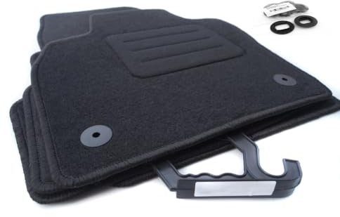 Fußmatten passend für VW Golf 5 6 Scirocco Automatten Velours Matten 4X Schwarz inkl. Original Befestigungsmaterial