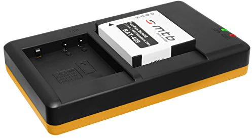Akku + Dual-Ladegerät (USB) kompatibel mit Panasonic DMW-BLH7(E) für Lumix DC-GX800 / DMC-GF7 / DMC-GM1, GM5 / DMC-LX15 - inkl. Micro-USB-Kabel (2 Akkus gleichzeitig ladbar)