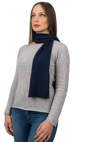 Dalle Piane Cashmere Damen Mini Schal 100% Kaschmir | Halstuch für Büro, Abend und Reisen, 150x17 cm, vier Jahreszeiten, Geschenk für Sie, Made in Italy
