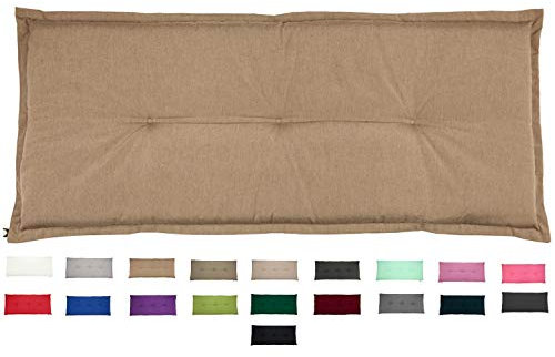 KOPU® Bankauflage Prisma Linnen | Auflagen für Gartenbank | Beige Bank Auflagen 180 x 50 cm | 19 Einfache Farben | Dralon | Robuster Schaumstoff für zusätzlichen Komfort