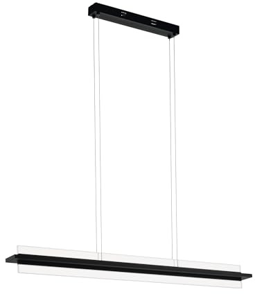 EGLO LED Pendelleuchte Spadafora, 2 flammige Hängelampe dimmbar | Hängeleuchte, Minimalismus aus Aluminium und Kunststoff, Esstischlampe, Wohnzimmerlampe hängend in Schwarz, Weiß, Klar